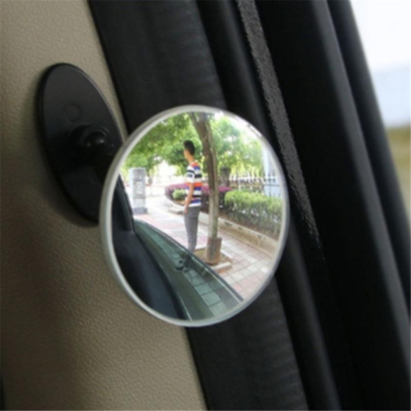 Silver & Black Car Rear Seat View Mirror, Round Blind Spot Mirror for Interior, Vehicle Reversing Auxiliary Mirror
