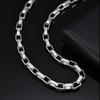 Chunky Embossed Chain Necklaces for Men Boys,Never Fade Stainless Steel Rectangle Chain Collar,Rock Punk Jewelry Gifts