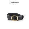 Black Vintage Sophisticated Buckle Belt For Women Ideal For Casual Denim Wear