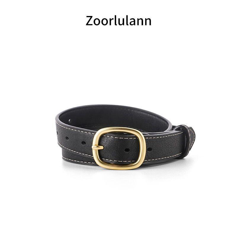 Black Vintage Sophisticated Buckle Belt For Women Ideal For Casual Denim Wear