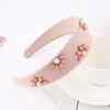 Ladies Fashion Flower Pearl Rhinestone Headband Wide Hairhoop Hair Accessories for Women Elegant Hair Jewelry Tiara Hairbands