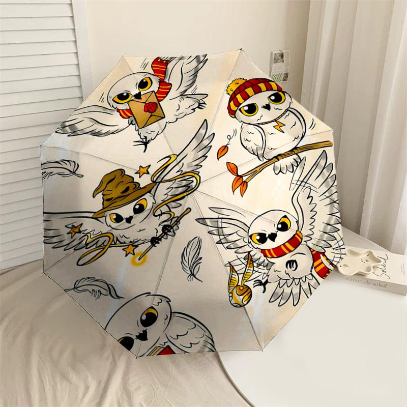 1 шт. Волшебный зонт-сова, 8 ребер усиления, Автоматическое открытие, Легкий и прочный, Милый модный аксессуар для улицы, D2694