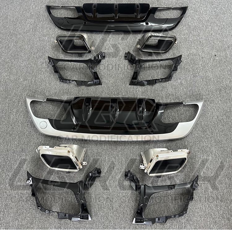 Rear Bumper and Front Face Kit with Square Exhaust Tailpipe for Land Rover Range Rover Velar