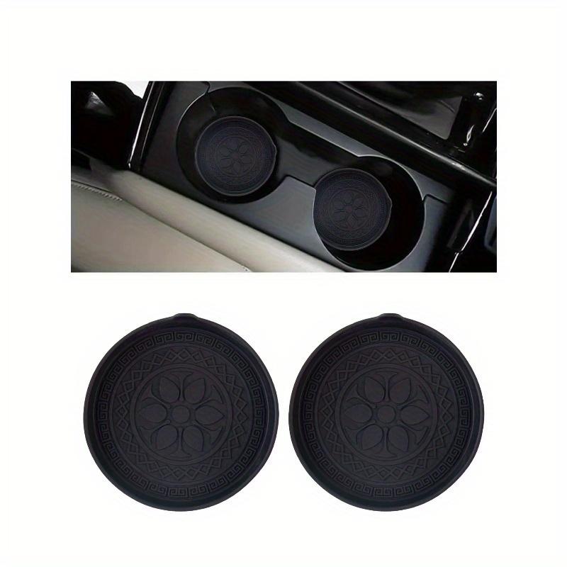 Black Circular Textured Silicone Cup Holders, Universal Anti-Slip Anti-Spill Anti-Dust Car Interior Accessories Suitable for Toyota and Vehicles