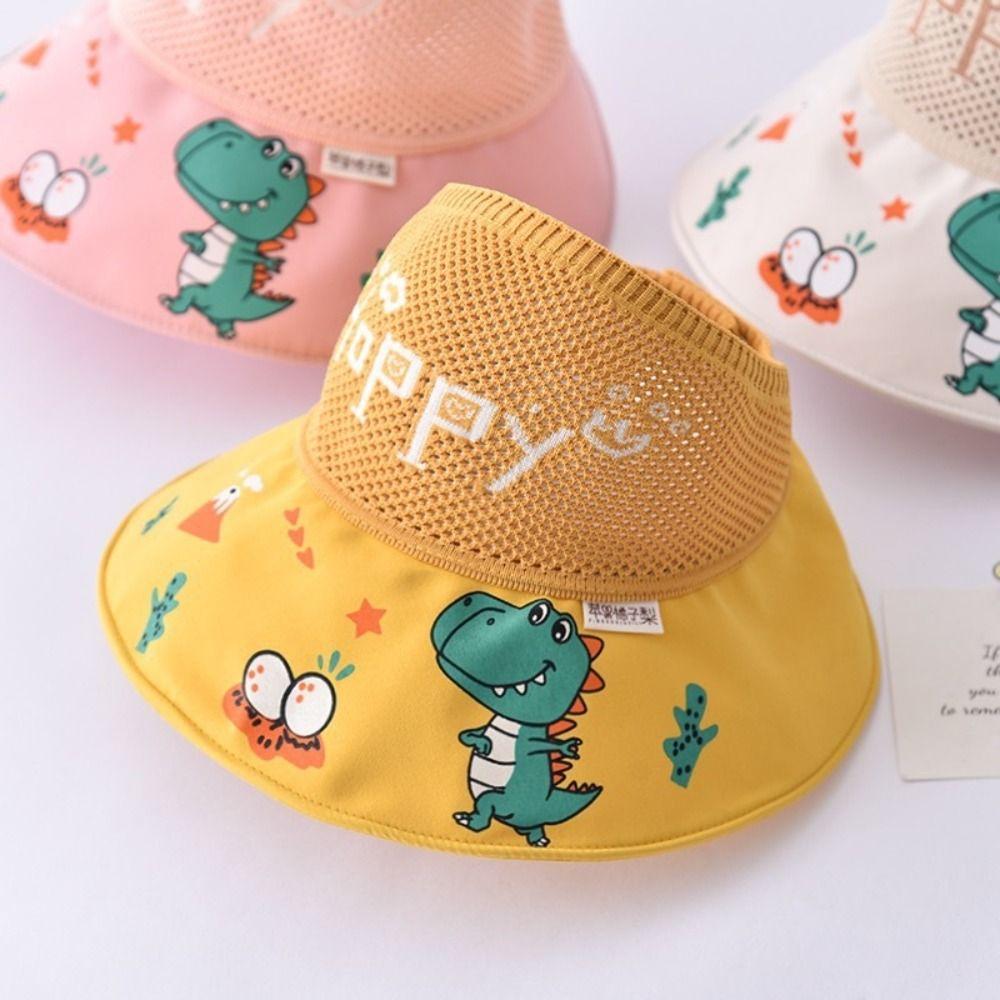 Anti UV Protection Children Sun Hat Empty Top Breathable Summer Baby Sunhat Comfortable With Windproof Rope Kids Beach Cap