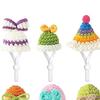 6/8Pcs Goose Statue Mini Knitted Hat with Adjustable Strap Desktop Goose Crochet Cap Headwear