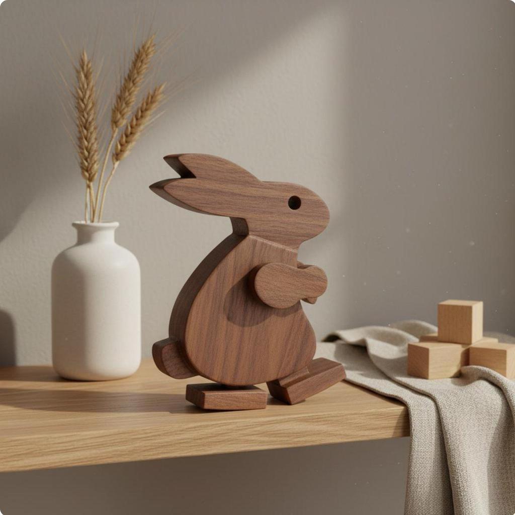 Wooden Walking Animal Cute Design Ramp Ramp-Mover Toy Minimalist Style