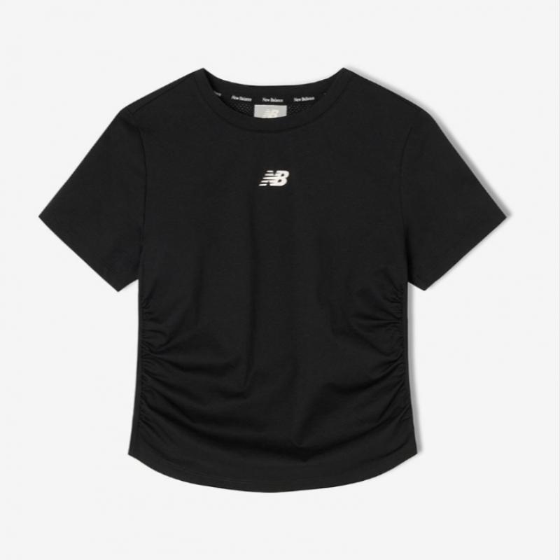 New Balance W Frozen Semi Crop Shirring Short Sleeve Tee B1 nbnef2W542 10 19 41