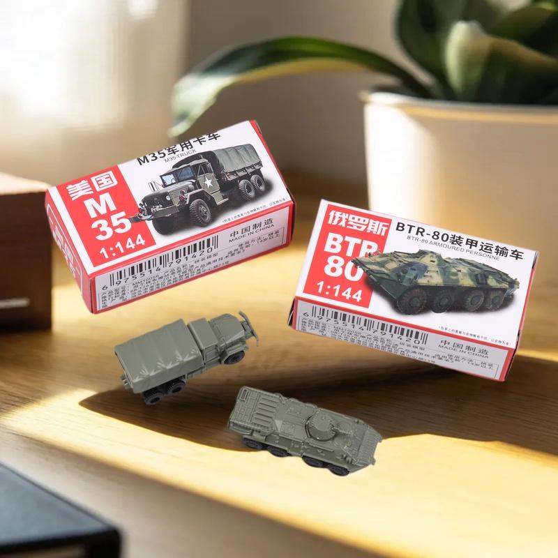 1/4Pcs Sand Table Model 4D Assembly 1/144 Russian Btr80 Armored Car American M35 Truck Children Puzzle Toy