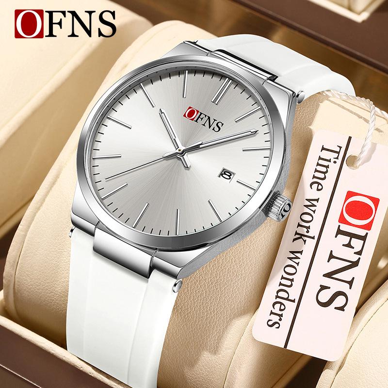 OFNS Classic Unisex Quartz Wristwatch with Calendar, Luminous Hands, 30M Waterproof, Thin Design, High-Value Bar Index.