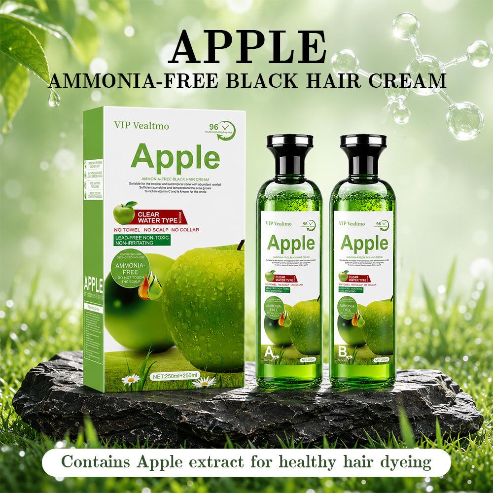 Plant-Based Natural Black Apple Hair Dye - Easy Home Application