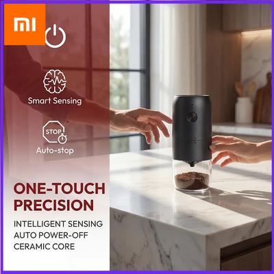 Xiaomi 2A Cordless Electric Coffee Grinder, 25g Bean Hopper, Ceramic Burr & Resistance Sensor, One-Touch Auto-Stop, Type-C Rechargeable