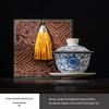 blue & white ru kiln continuous lotus pattern with tassel box