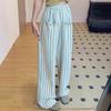Women's Plus Size High Waist Striped Wide Leg Pants for Spring and Summer
