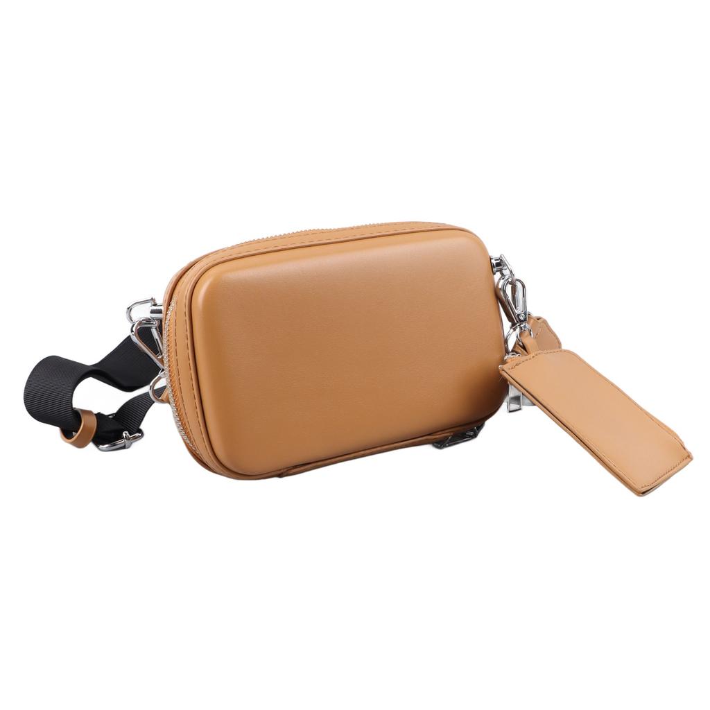 Einseitige Umhängetasche mit kleiner Geldbörse PU-Leder Messenger Bag Damen Brusttasche für den täglichen Gebrauch Khaki Rechteckig