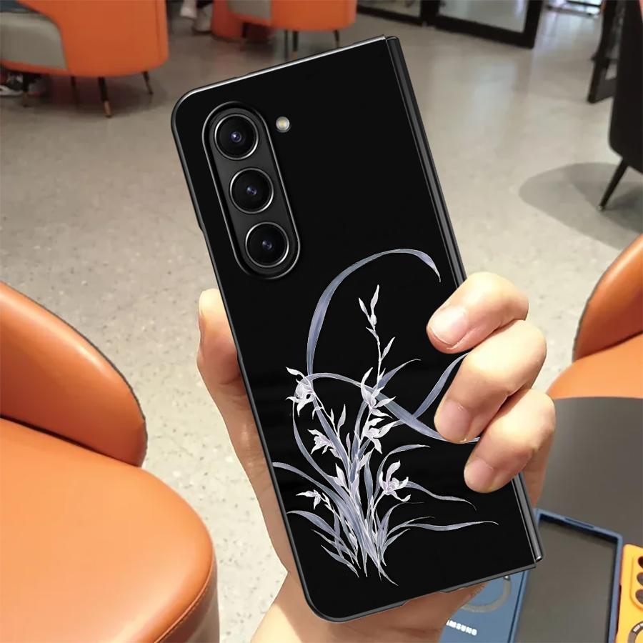 Back Phone Cover Case for Samsung Galaxy ZFold4 Z Fold 7 6 5 4 3 ZFold6 ZFold7 ZFold3 ZFold5 Lily Orchid Flower Print