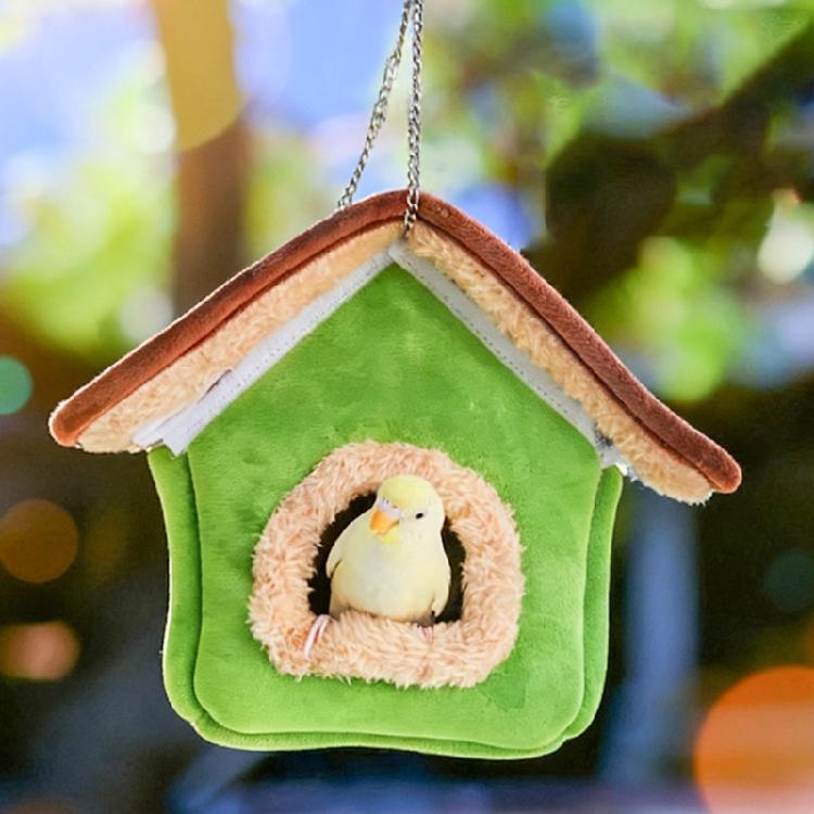 Warm Parrots House Plush Bird Cage Accessory Removable Liner Quickly Installation For Various Climates
