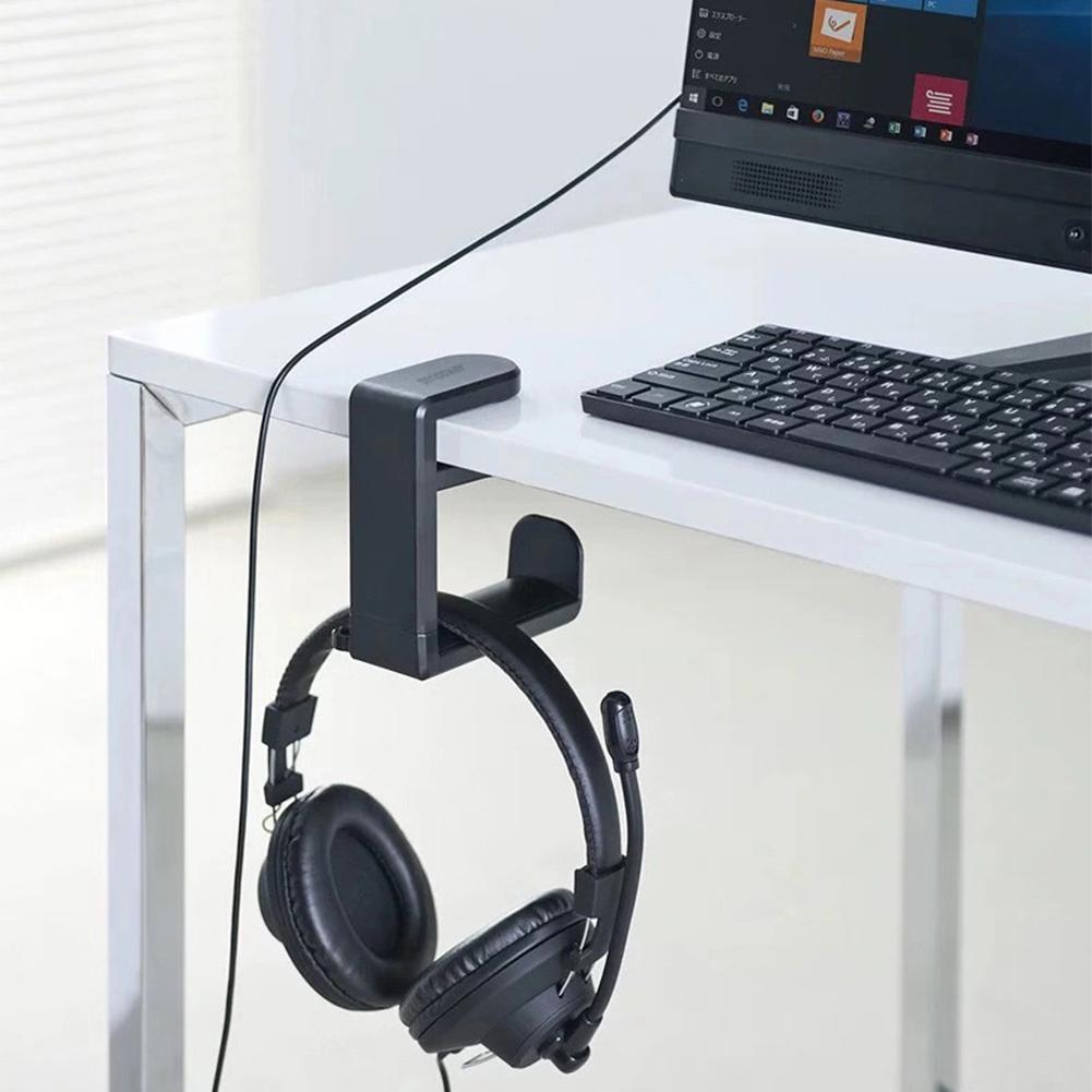 Headphone Stand PC Gaming Headset Stand Under Desk 360 Degree Rotating Headphone Hook Clamp-On Headphone Holder