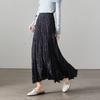 SOFSIL 2026 Spring Pleated Print A-Line Midi Skirt