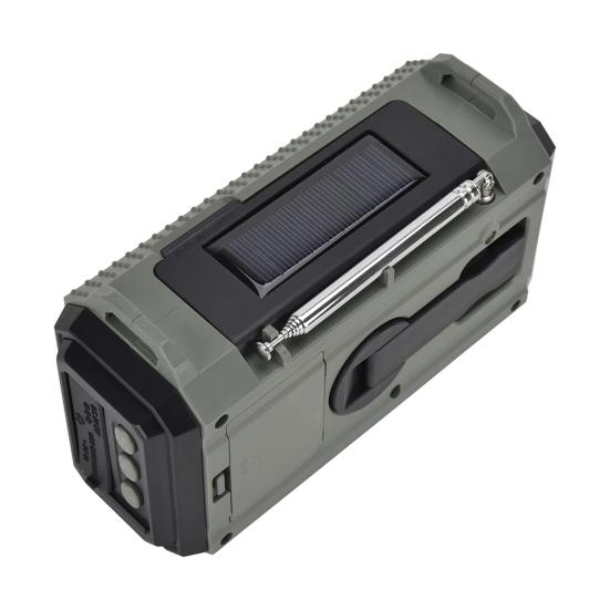 Multifunctional Emergency Radio with Solar Panel Hand Crank USB Charging AM FM SW NOAA Weather 3.5mm Headphone Jack SOS
