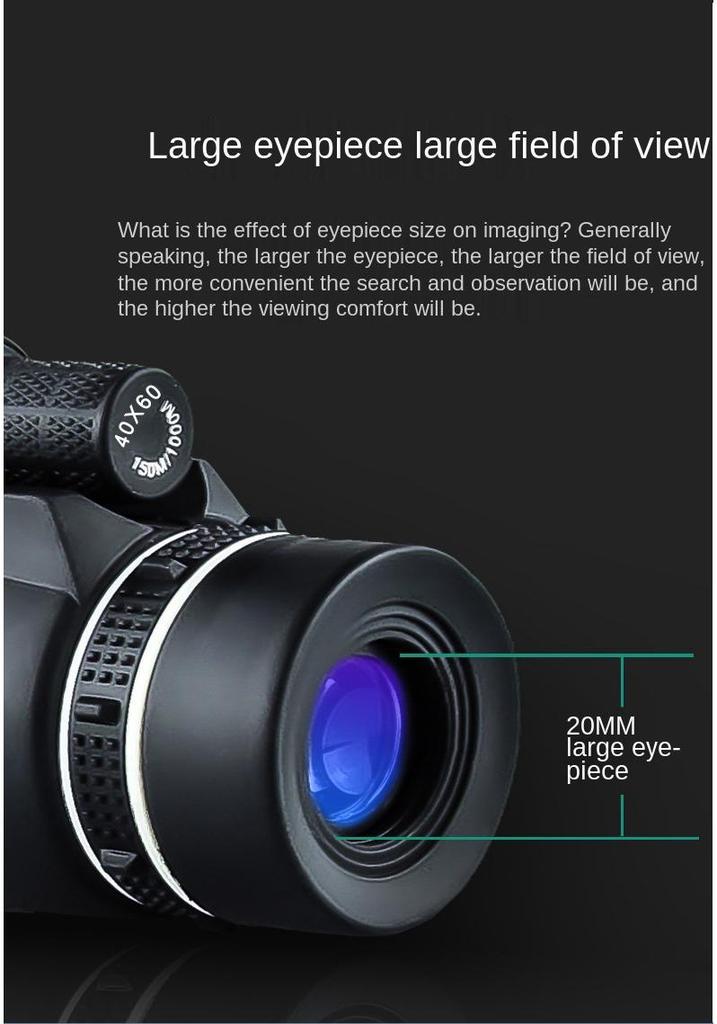 High-Definition Portable Monocular Telescope for Outdoor Hunting & Camping
