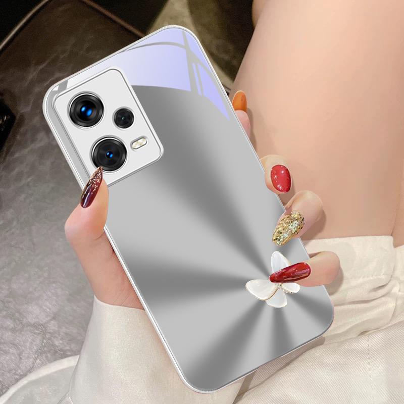 Farbverlauf Schmetterling Blau Für Xiaomi 14 Ultra 13 Lite Redmi Note 13 11 Pro 12 Plus Poco X6 3 Pro F4 6 GT Gehärtetes Glas Handyhülle