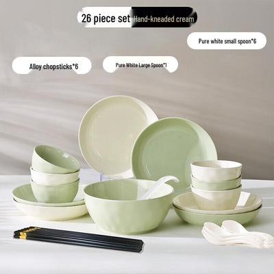 ZISIZ Cream Style Ceramic Dinnerware Set