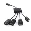 Heißer 4-Port Micro USB Typ-C Power OTG Extender Hub Kabel Schwarz Für Android Tablet Smartphone U-Disk Maus Zubehör