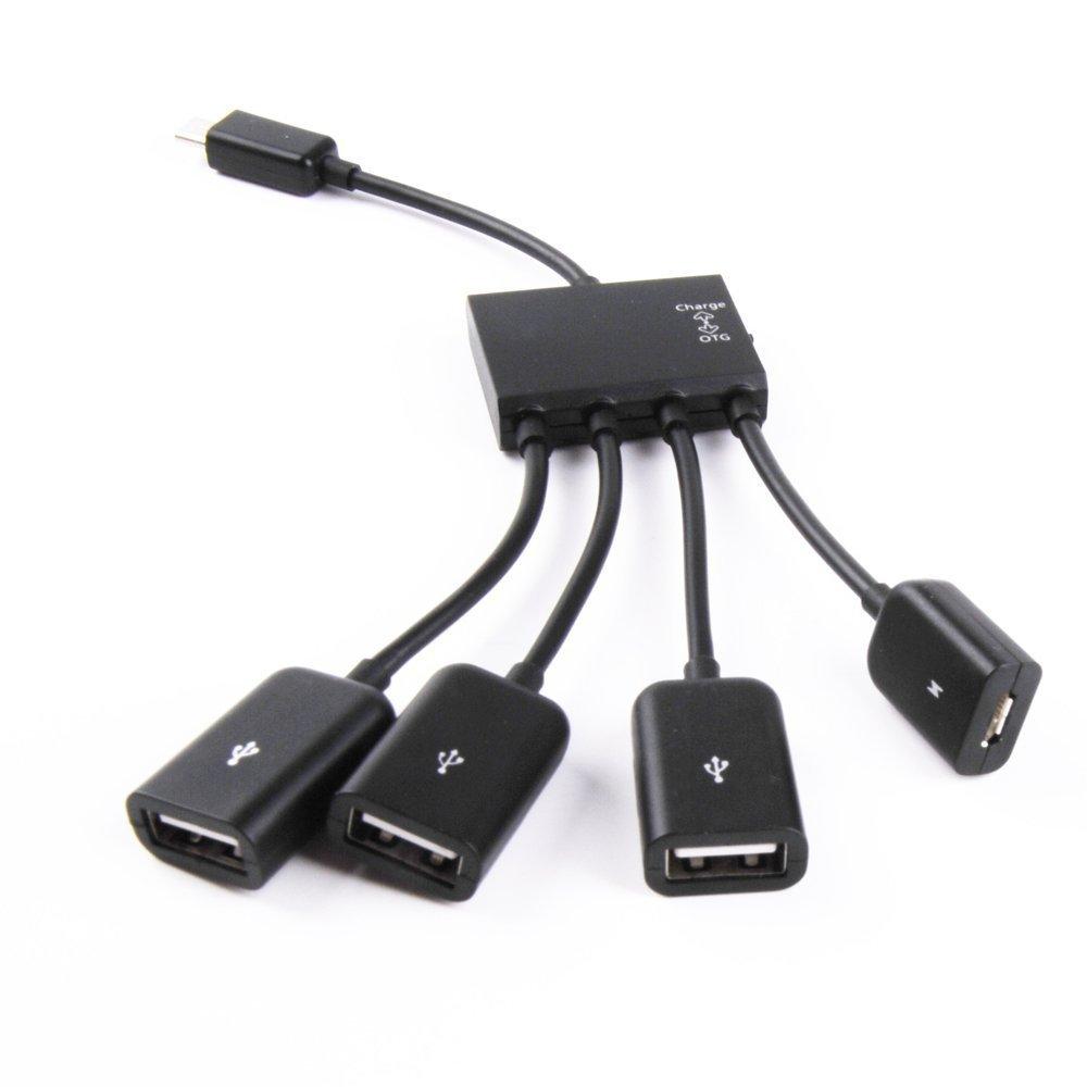 Heißer 4-Port Micro USB Typ-C Power OTG Extender Hub Kabel Schwarz Für Android Tablet Smartphone U-Disk Maus Zubehör