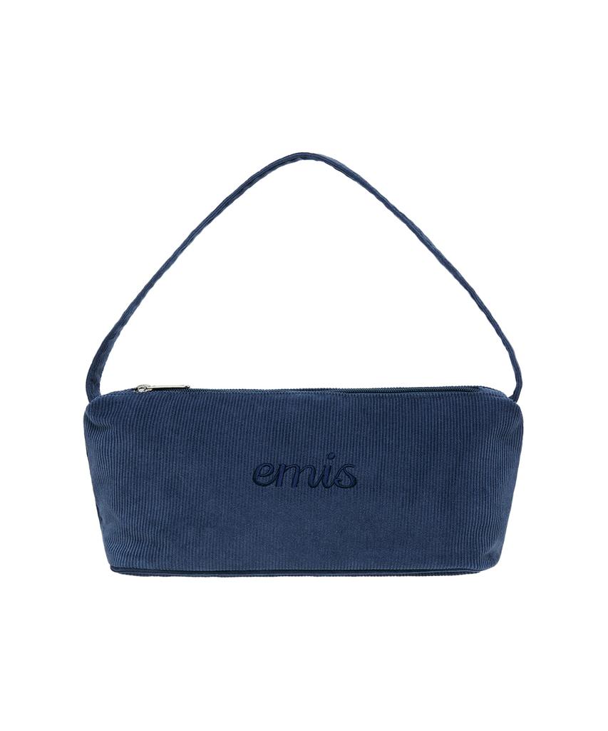 Emis Corduroy Daily Long Hobo Bag-Navy