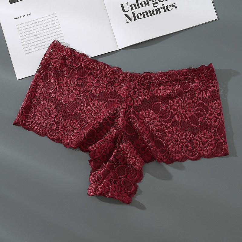 

Трикутник великого розміру для жінок Мереживо Ice Silk Безшовна нижня білизна Чиста бавовна Трусики середнього класу з середньою талією 4XL