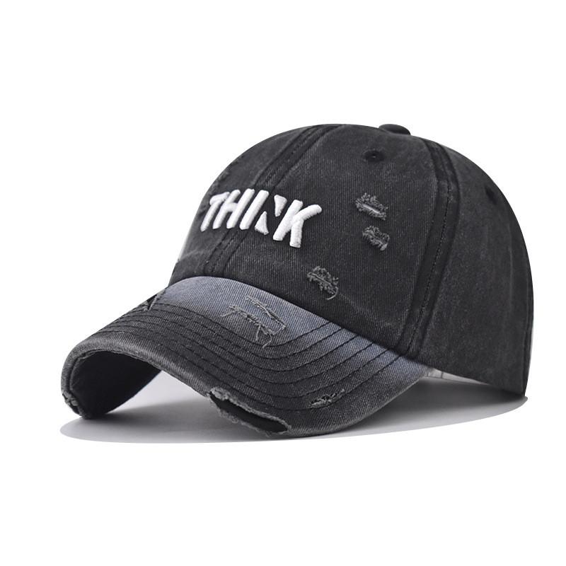 Embroidered Tark Letter Classic Outdoor Baseball Cap With Washed Finish Vintage