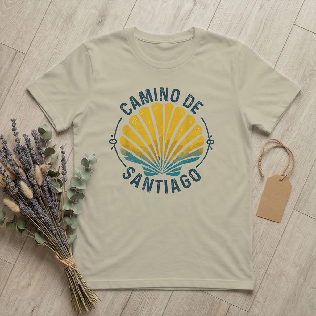 Camino de Santiago Way of St James Unisex T Shirt Hiking Novelty Tee Short Sleeve Round Collar TShirts Cotton Printed merchandise