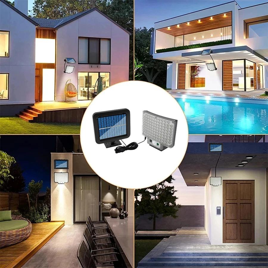 LED Solar Split Wall Lamp Outdoor Waterproof 192 LED Floodlight Motion Sensor 3 Mode Solar Light For Garden Security Wall Light