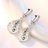 New Trendy Opal Stone Flower Silver Color Ladies Drop Earrings Fashion Jewelry for Women Valentines Day Gifts
