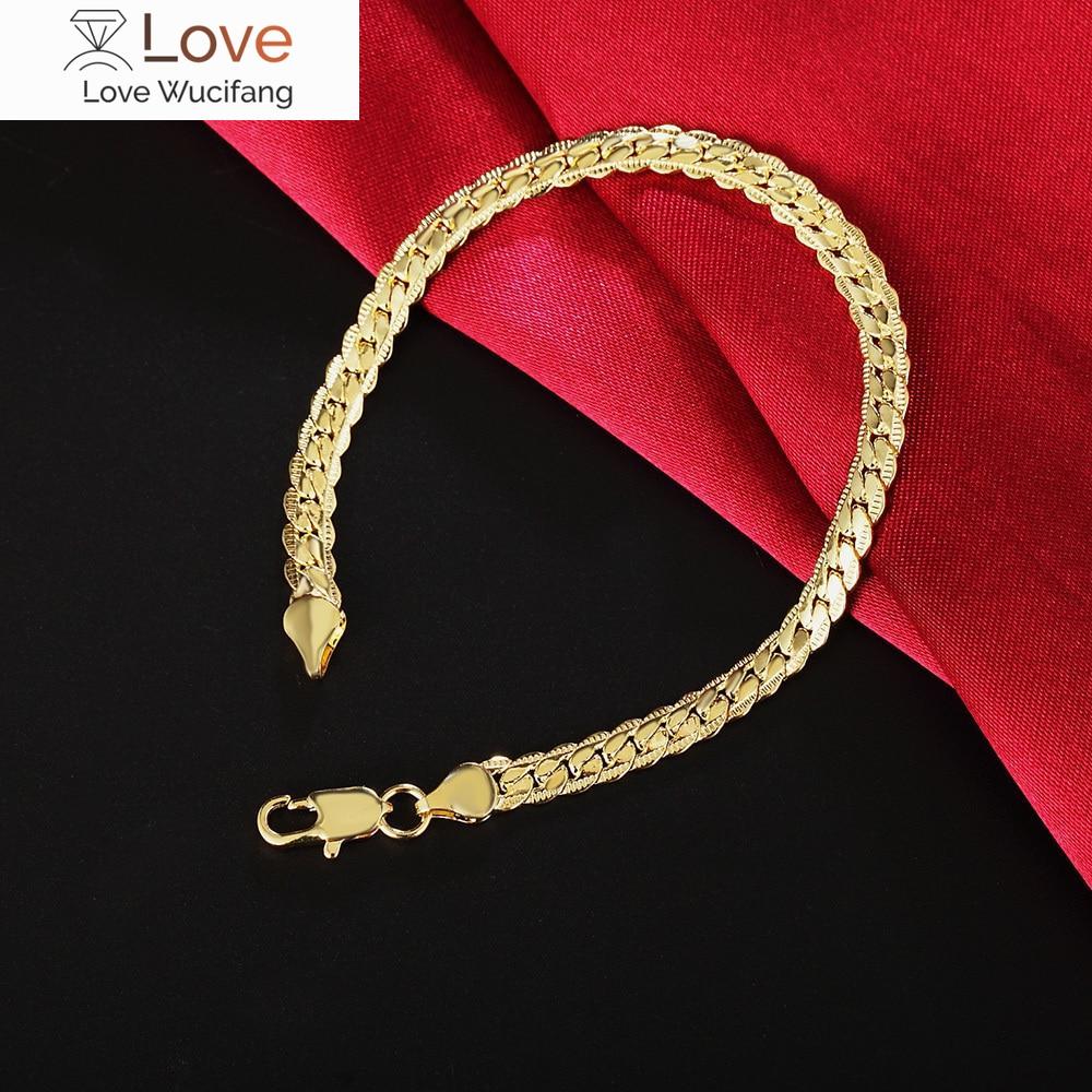 Lekani 925 Sterling Silver náramek jemné šperky 5 mm 20 cm hadí plochý mužský řetízkový náramek / pulsera pro muže