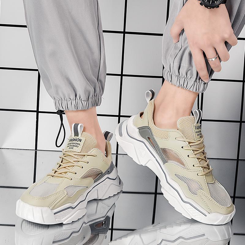 Men 'S Comfortable Sports Shoes Summer Mesh Hollow Breathable Men 'S Running Shoes Anti -Leisure Versatile Men 'S Vulcanized Shoes