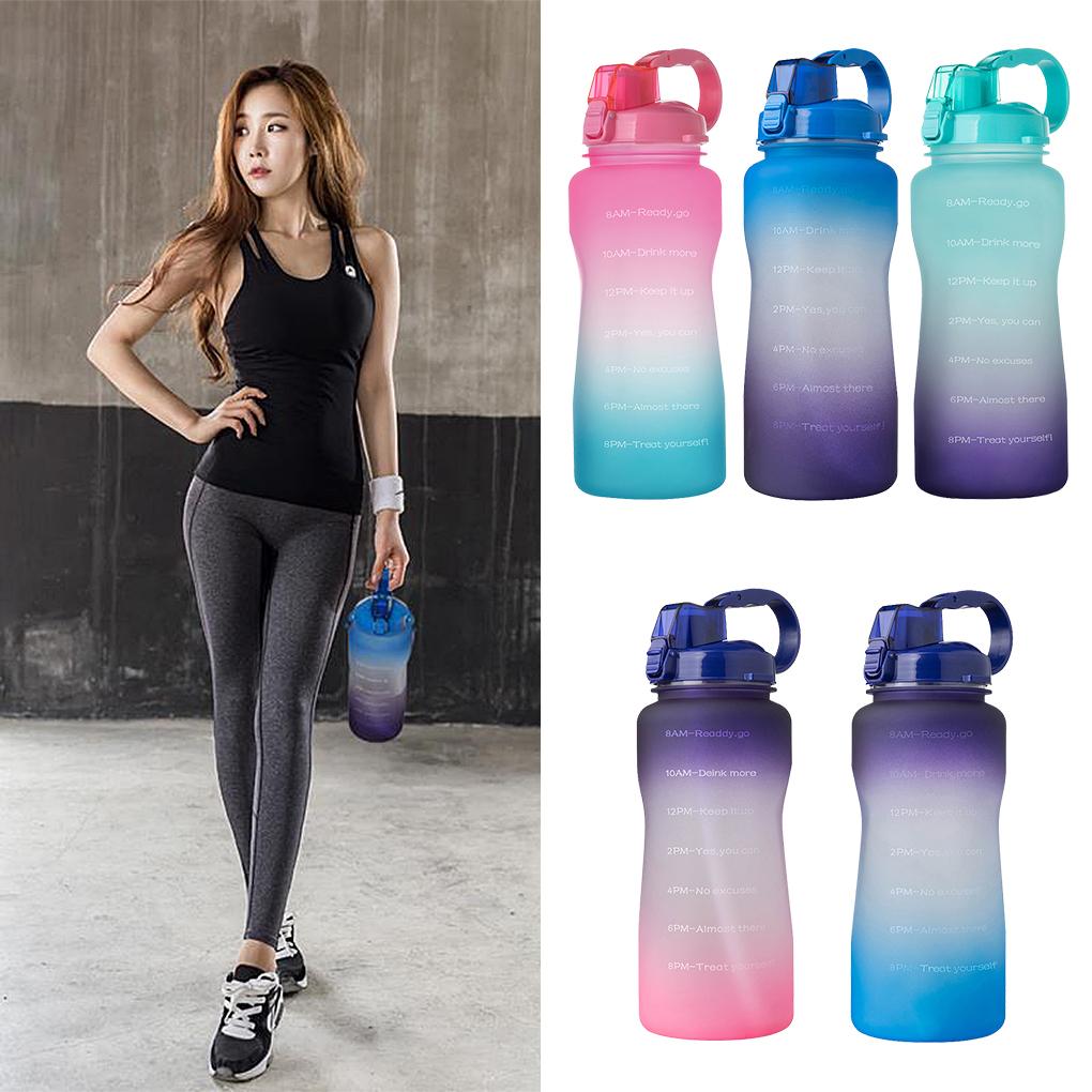 Sport Water Bottle 2000ml Outdoor Drinking Bottle Straw Portable Travel Tea Cup