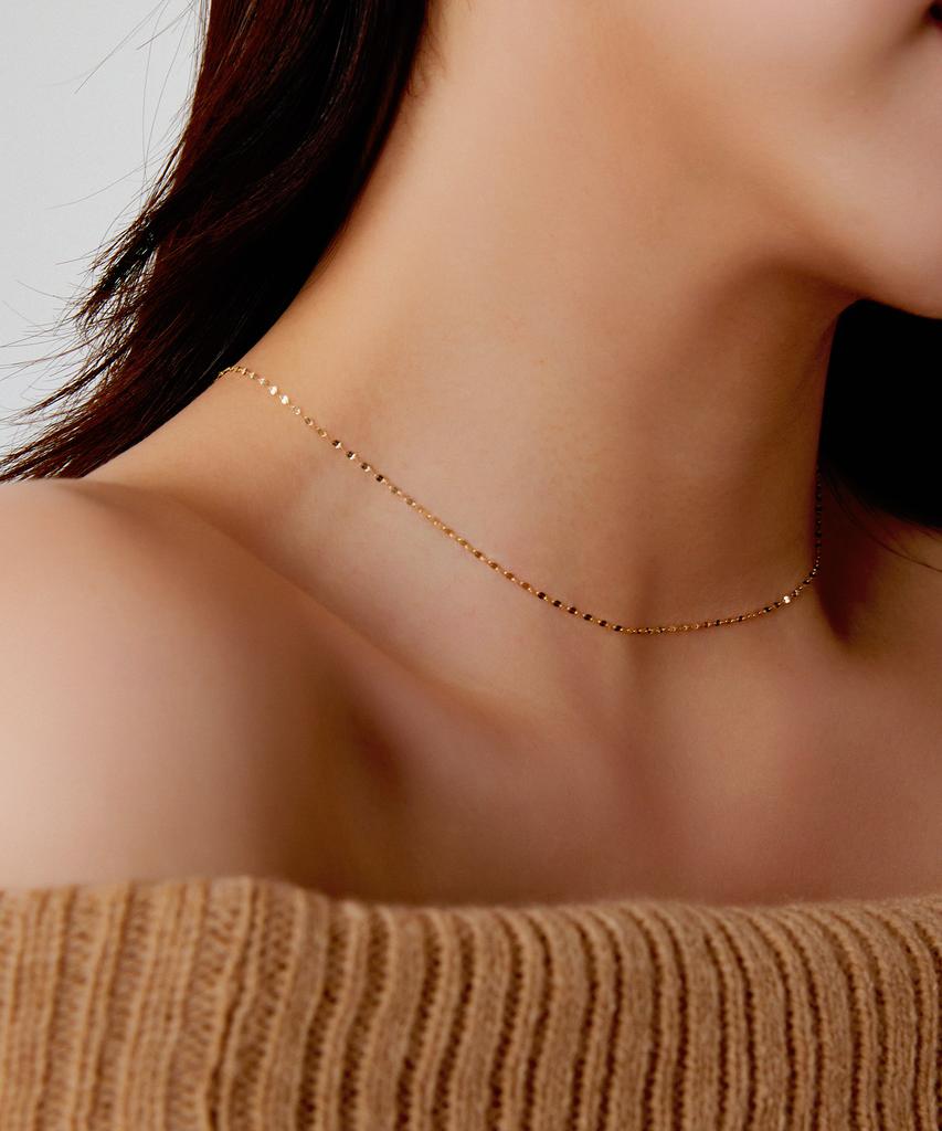 Helene Jewelry 14K 18K Tiny Almond Chain Necklace