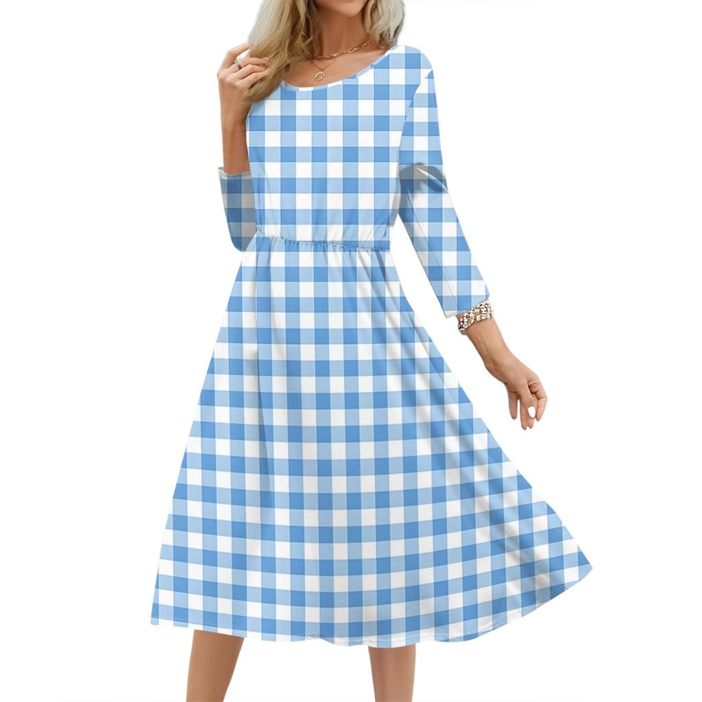 Women's Fashionable Floral And Leaf Loose Dress