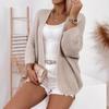 Women's Autumn and Winter New Solid Color Knitted Cardigan Jacket Casual Loose Long-sleeved Sweater