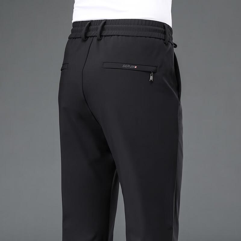 FengXun Men's Fleece-Lined Straight-Leg Casual Sports Pants