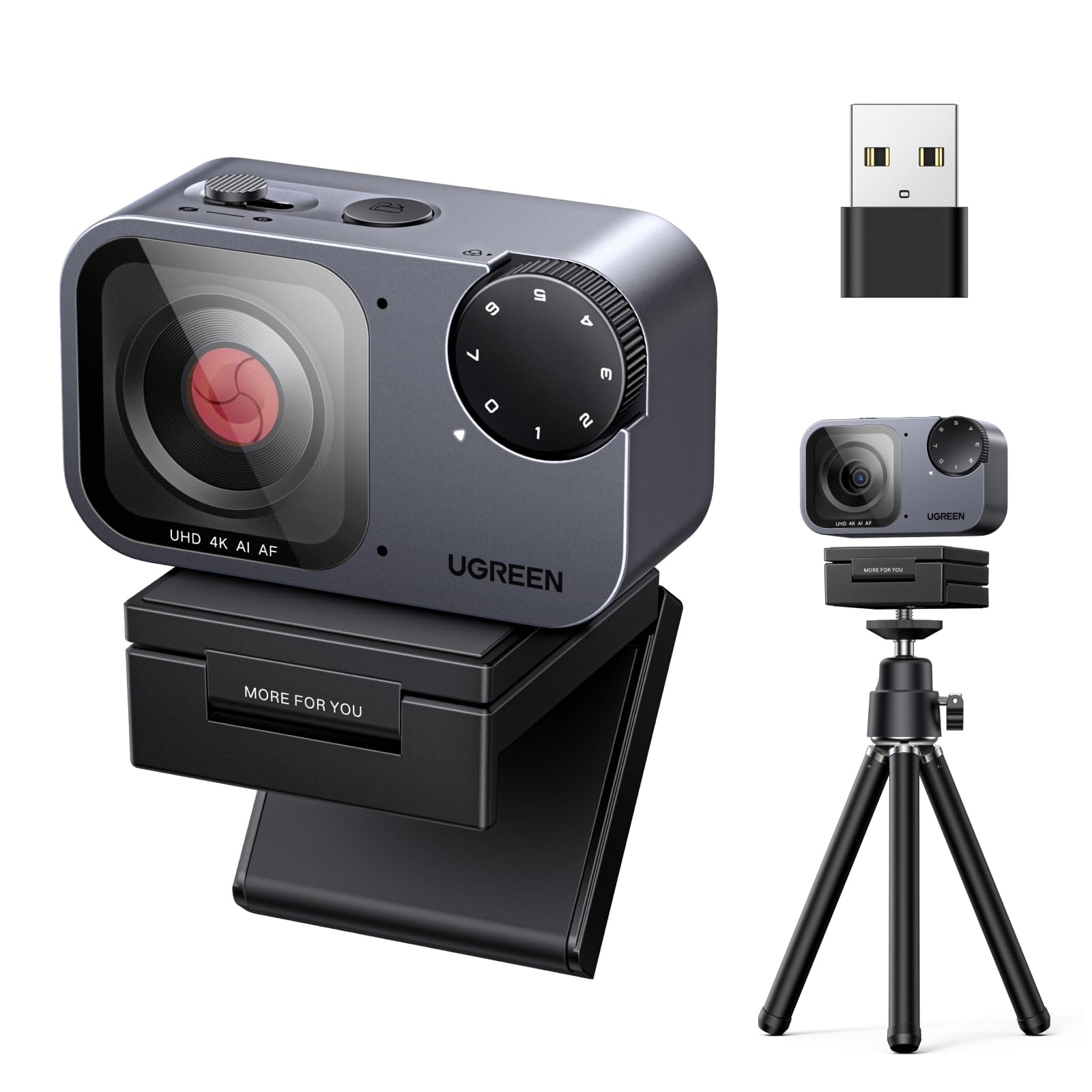 ISSOKU ITTO UGREEN FineCam Pro 4K AI PDAF automatisch voor en content Bevat privacyhoes en Webcam 4K/30fps, 1/2-inch sensor, ruisonderdrukkende microfoon,