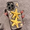 Sea Star Shell Phone Case for Apple 16promax Sparkling Pink Glitter for IPhone17 Transparent 15 Women's Fashion