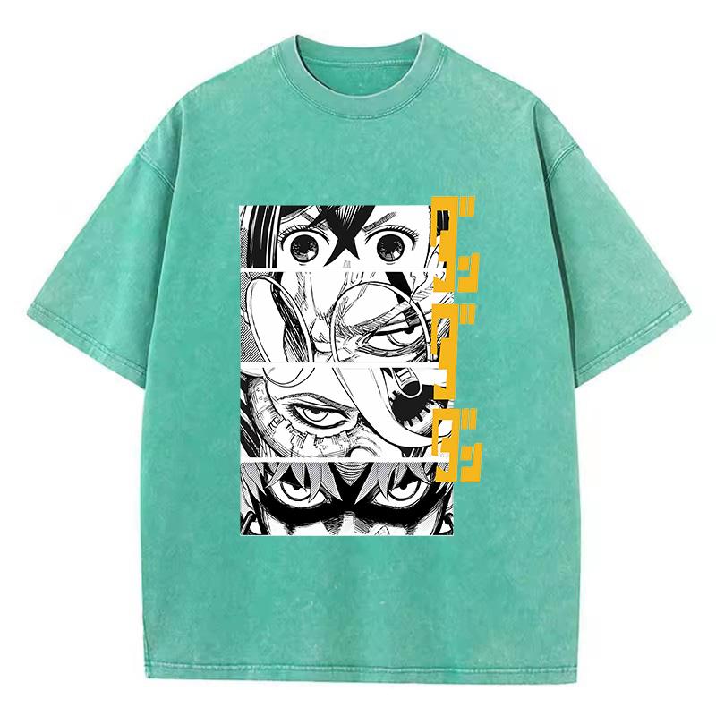 Baumwolle Gewaschen Dandadan Okarun T-Shirt Herren Japanischer Anime T-Shirt Cartoon Hohe Qualität T-Shirt Ästhetisch Mode T-Shirt Männlich