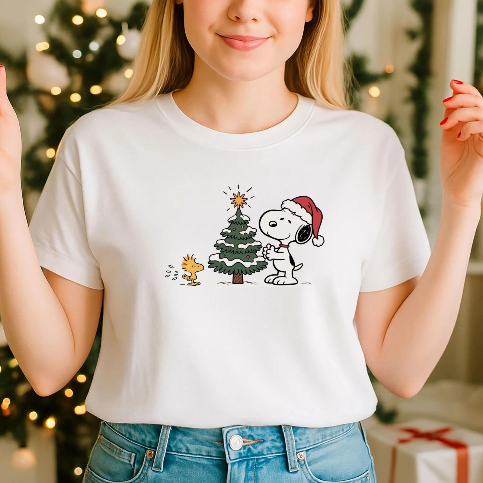 2025 Christmas unisex ,Night before Christmas Family, Snoopy Christmas Tree (CH) XL