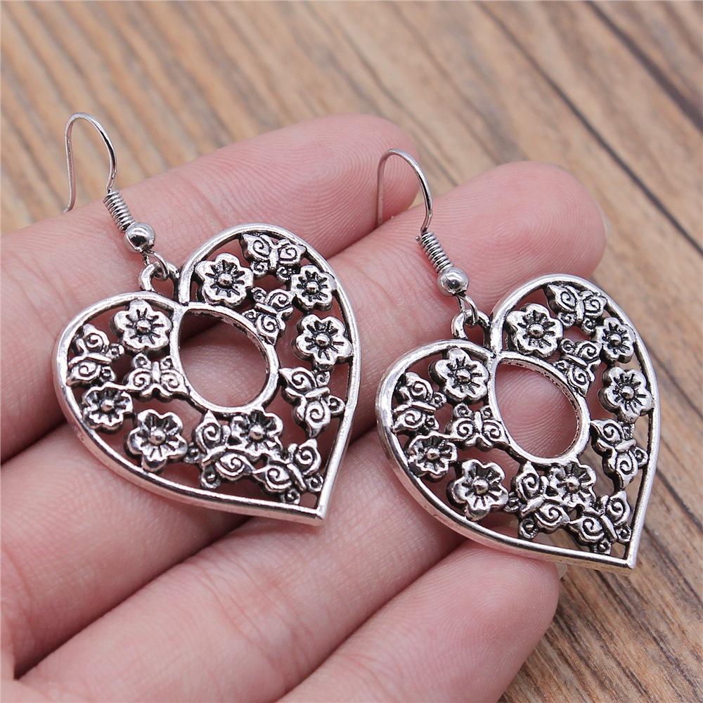 24 Styles Simple Design Gothic Punk Style Hollow Heart Drop Earrings For Women Vintage Fashion Earring Gift