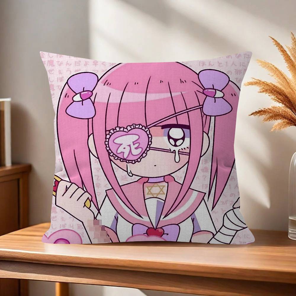 Anime Menhera Cute Chan  Pillow Cushion Cover Pillowcase Living Room Sofa Home Decor Customized