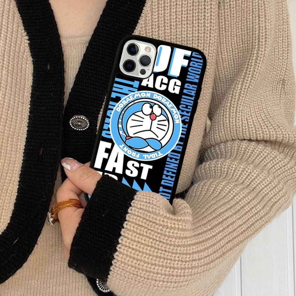 Cute Cartoon D-Doraemons Phone Case For IPhone 17 16 Pro Max 11 12 13 14 15 Hard PC+TPU Bracket Back Cover