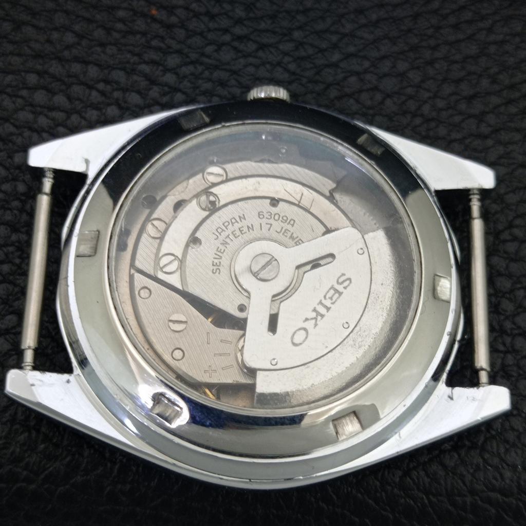JAPAN VINTAGE REFURBISHED SEIKO 5 AUTOMATIC MENS BLACK DIAL WATCH a444206-1